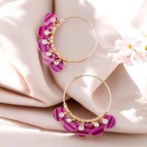 Melody Marbled Resin Drop Hoops